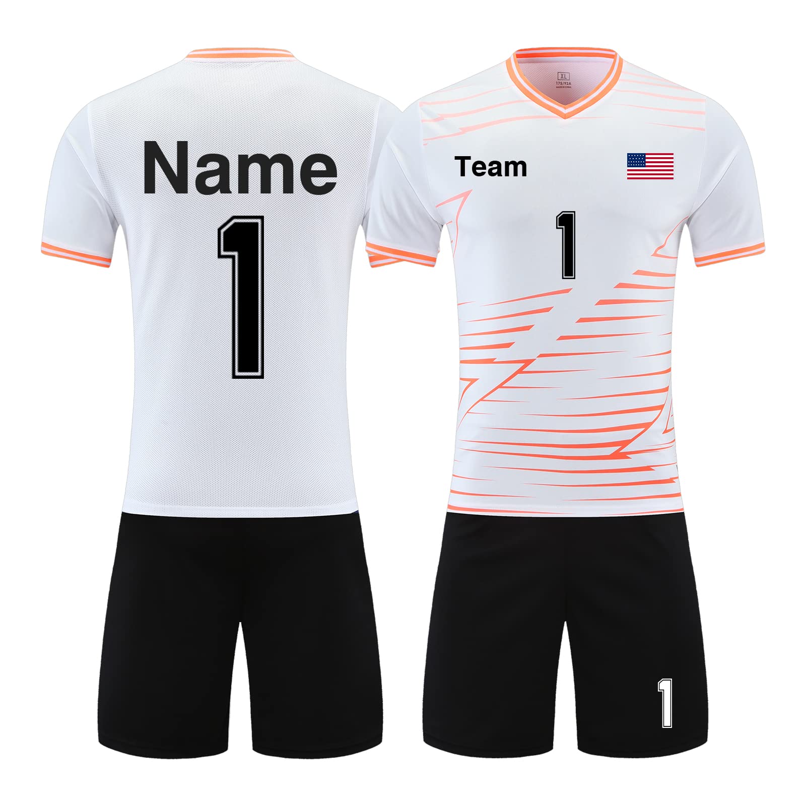 Custom Soccer Jersey and Shorts for Kids Adults Men Women Customize with Your Name Team Number Logo