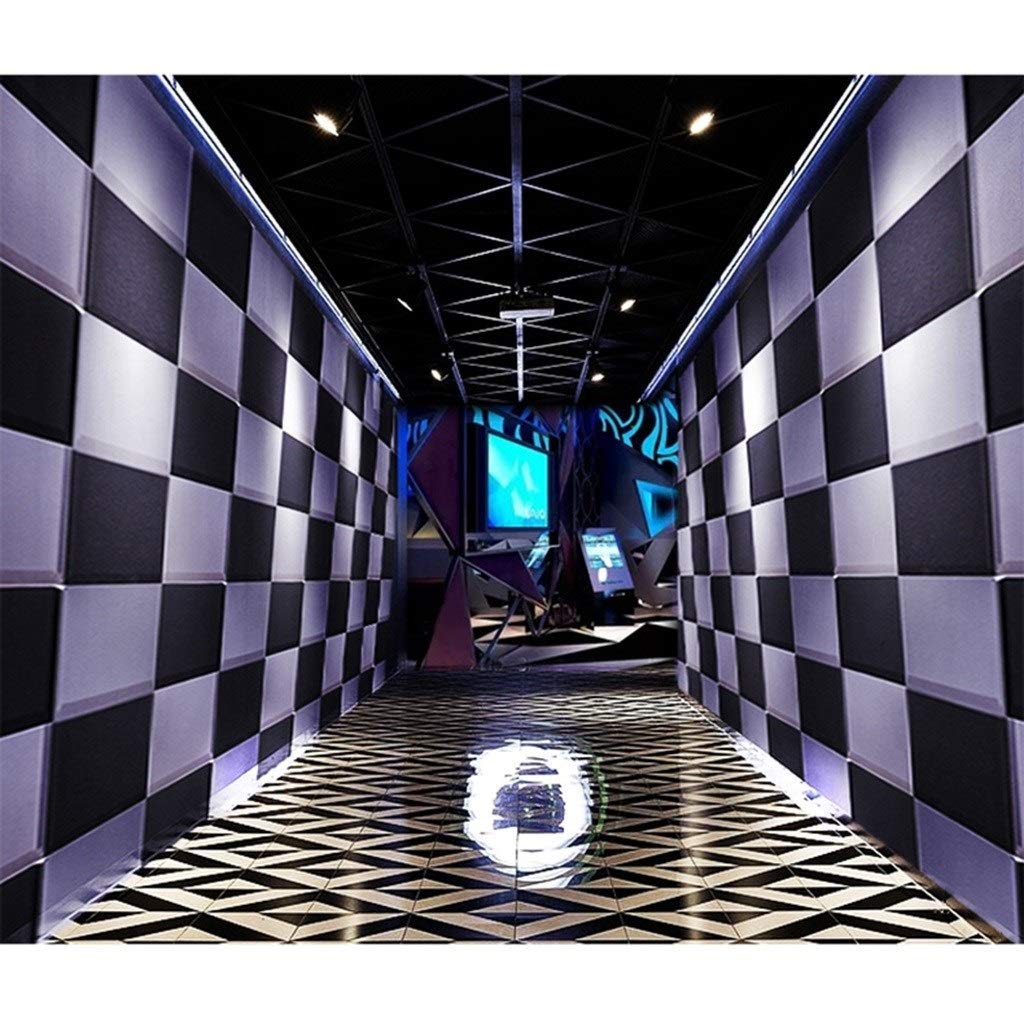 Panele akustyczne ścienne do sali tanecznej, przemysłowa redukcja szumów Dźwiękochłonna bawełna Miękka ochrona przeciwpożarowa Pianka dźwiękochłonna 10 szt. (szary) (czarny)