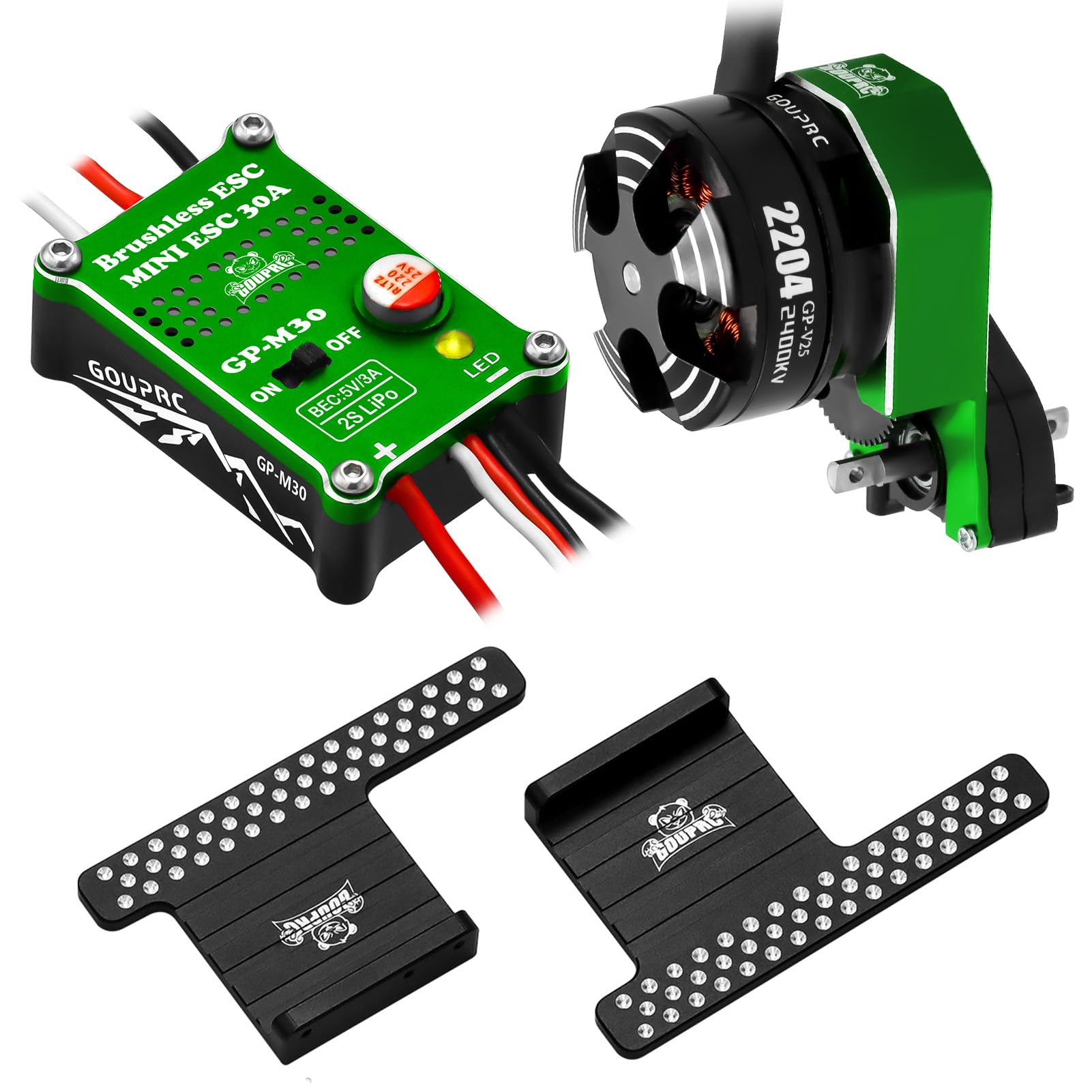 050 66T Moteur brossé avec ESC 30A pour Axial SCX24 AXI90081 1/24 RC Pièces de mise à niveau de voiture