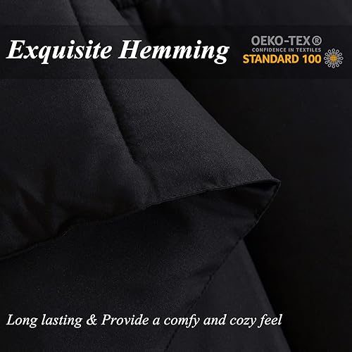 Miniatura 6 de ELNIDO QUEEN Relleno de edredón individual  Edredón alternativo acolchado de plumón rosa  gris claro para todas las estaciones  Edredón ligero de