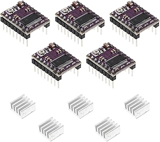 Baluue 5pcs Stepper Motor Driver Module with Heat Sink Compatible StepStick for 3D Printer Ramps DRV8825