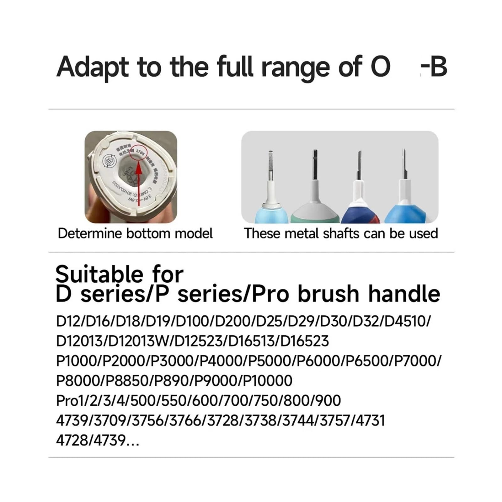 Cabezales de cepillo de repuesto for cepillo de dientes eléctrico, compatibles con OB, D100 D25 D30