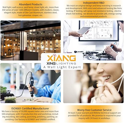 Miniatura 9 de Lámpara de pared para exteriores del atardecer al amanecer, brillo hacia arriba y hacia abajo, aplique de pared cilíndrico, listado ETL, impermeable