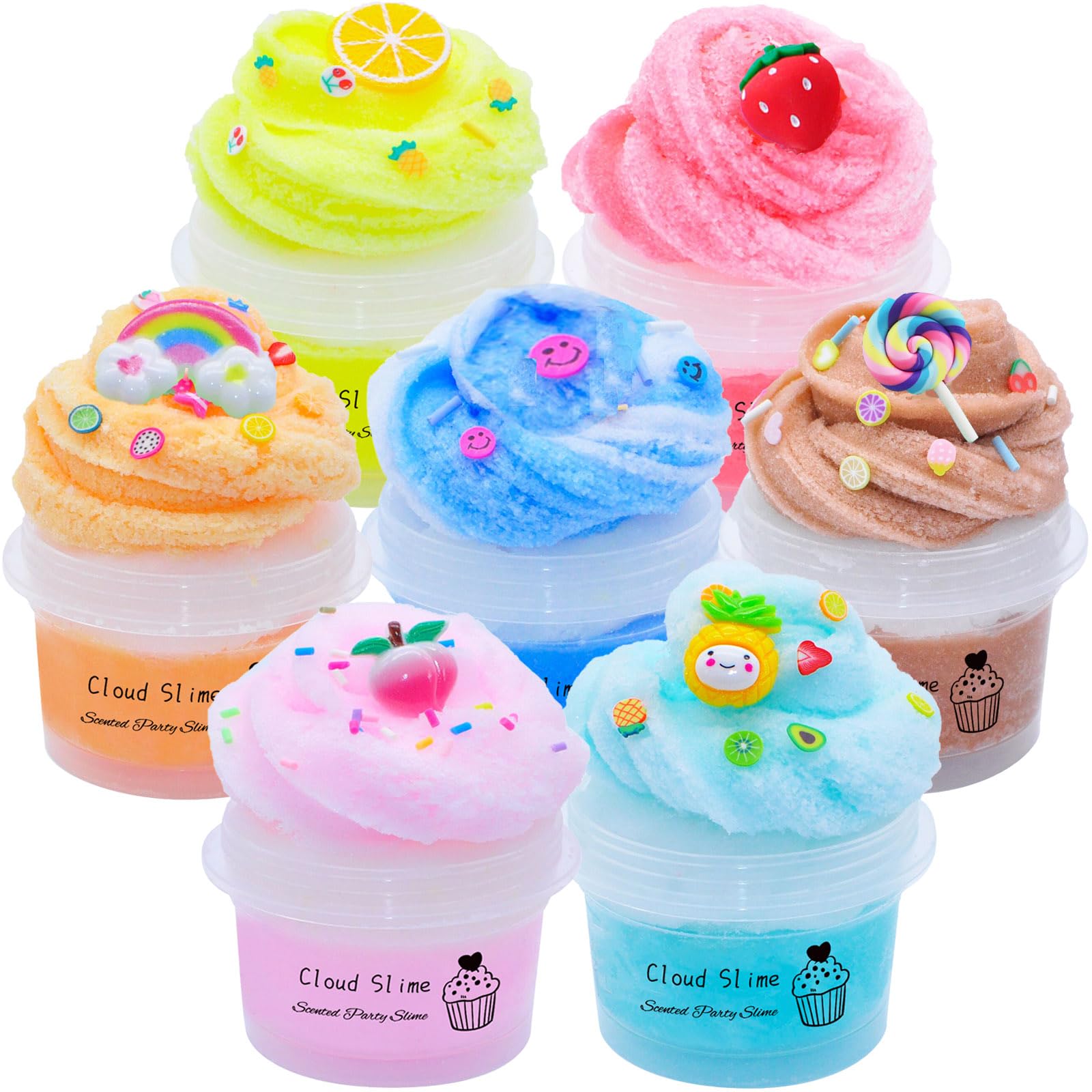 PTFVTN7Pack Cloud Slime Supplies Stress Relief Toy Scented DIY Putty Sludge Toy Gifts for Girls and Boys…