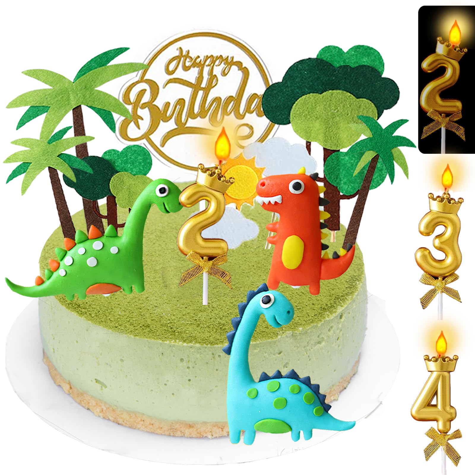 Xanthelle Dino Taartdecoratie, 36 Stuks Dinosaur Cupcake Toppers & Dino
