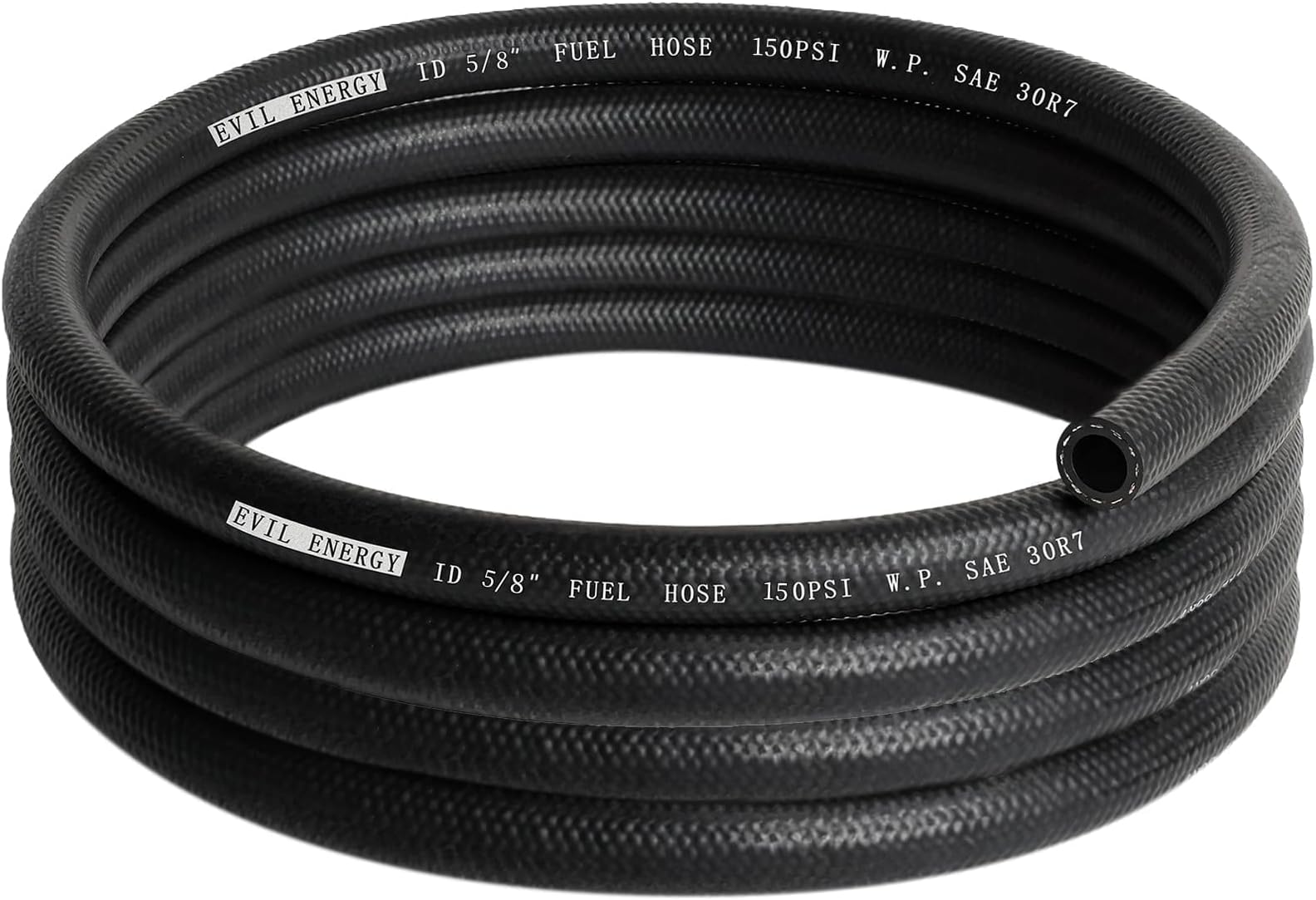 EVIL ENERGY 5/8 Fuel Hose Line Push Lock NBR Rubber SAE 30R7 10FT 150PSI