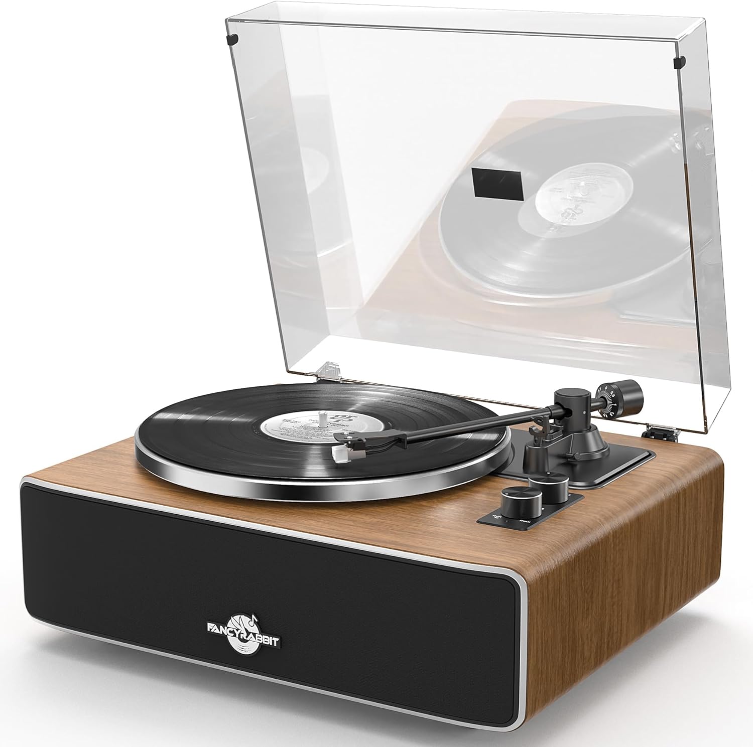 HP-H2501 Retro Bluetooth Vinyl Record Player with Speakers, All-in-ONE Turntable with AT-3600L Cartridge, Belt Drive 2-Speed (33/45 RPM), Best for Music Lovers (HP-H2501)
