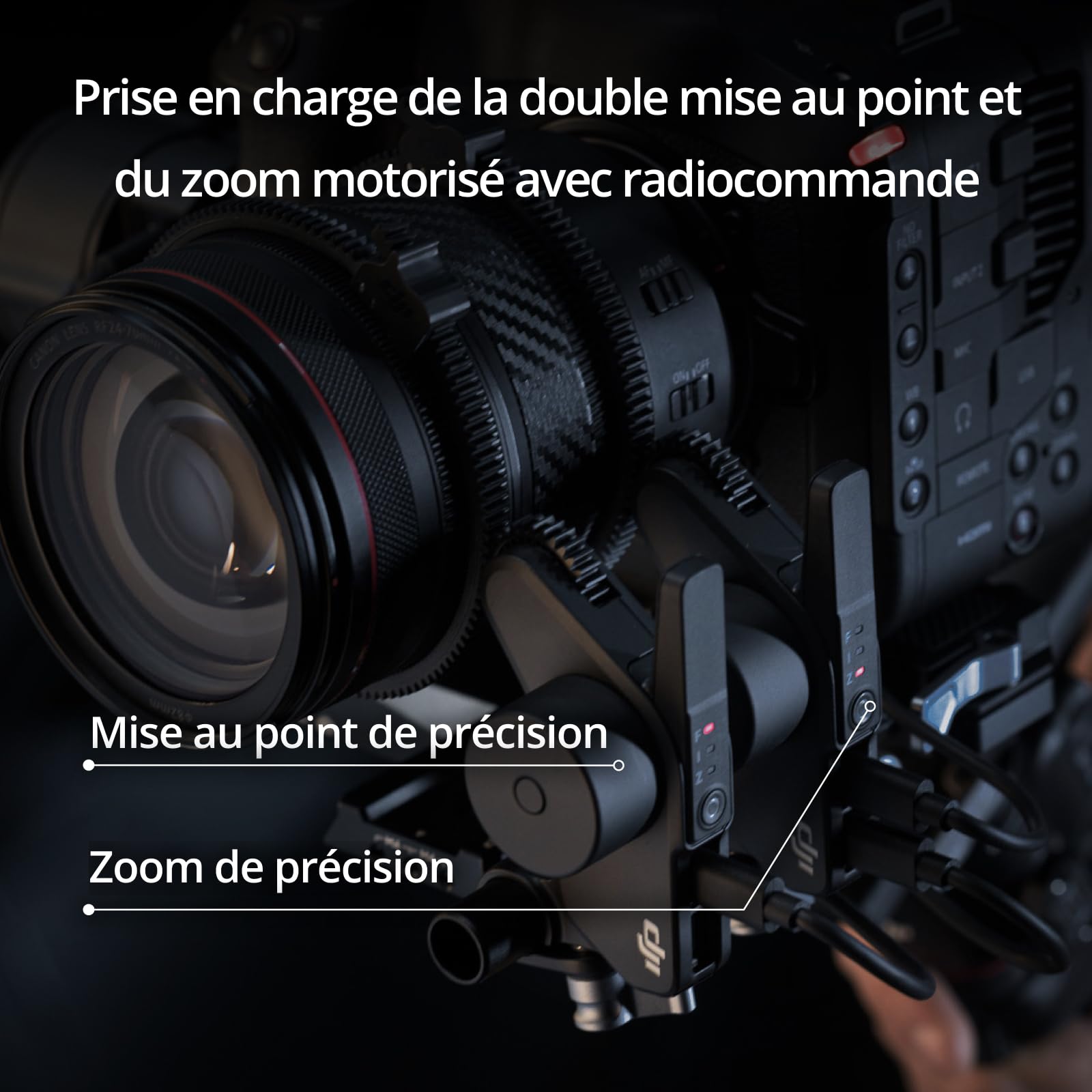 DJI RS 4 Pro, Stabilisateur Nacelle 3 Axes pour Caméras DSLR et Cinéma Canon/Sony/Panasonic/Nikon/Fujifilm, Prise de Vue Verticale Native 2e gén., Charge Utile de 4,5 kg, Double Focus, Zoom Motorisé