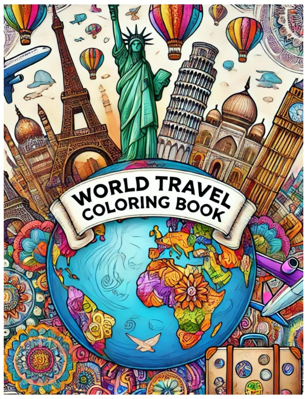 Color the World: A Travel-Themed Coloring Book for Adults