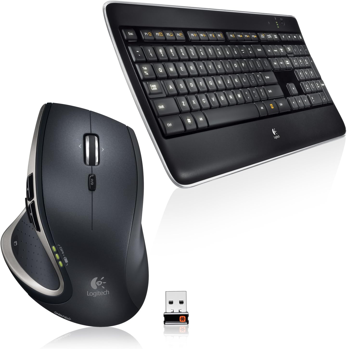 Logitech Wireless Illuminated Keyboard K800 and Wireless Performance Mouse MX