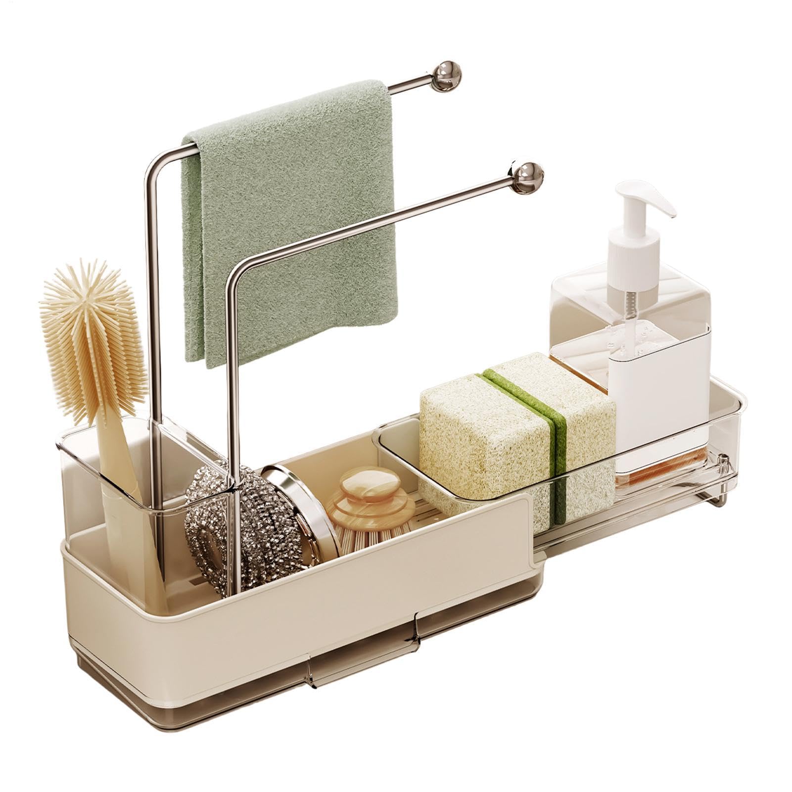 Organizer für Küchenspüle, ausziehbar, 25-38 cm, mit Tablett