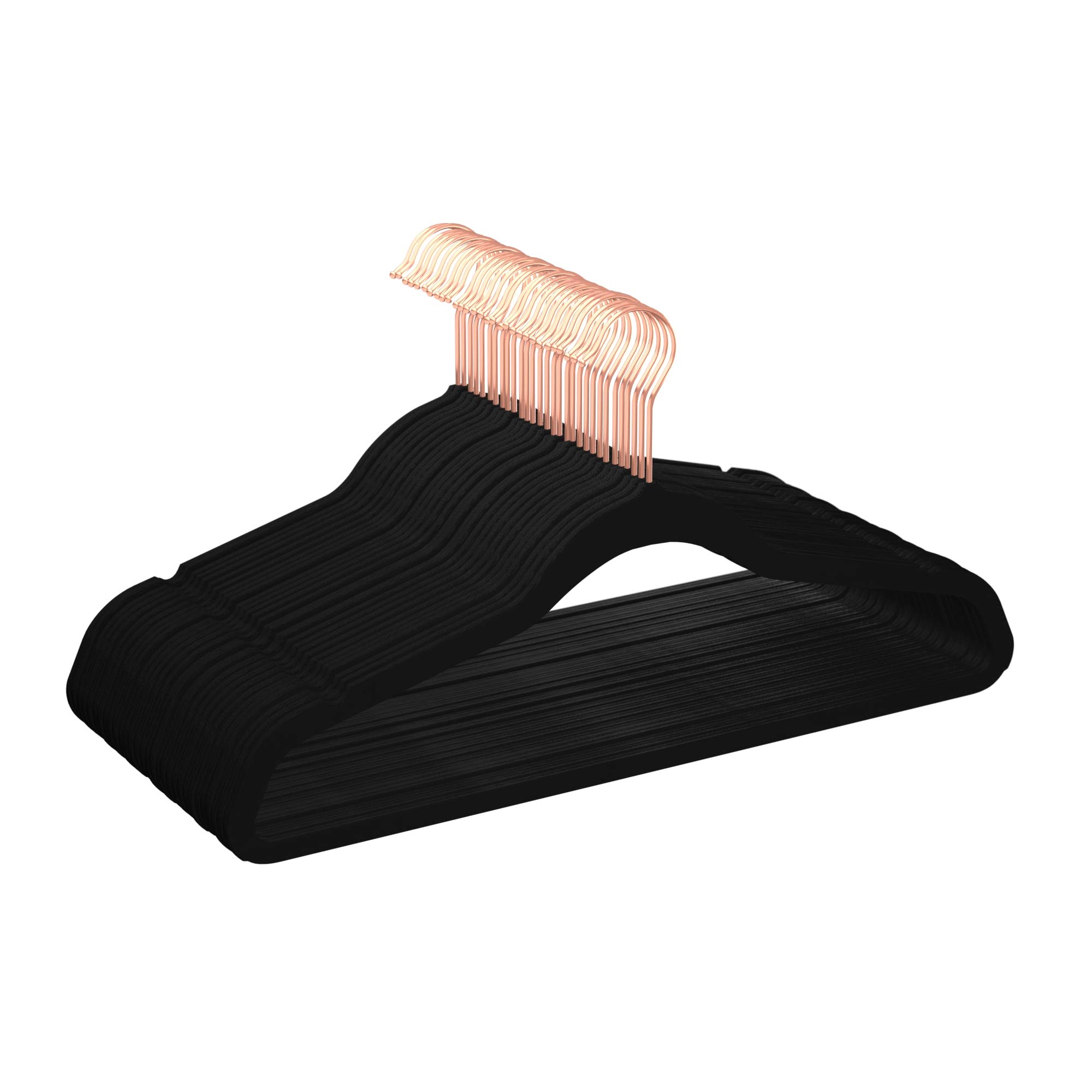 Amazon Basics Velvet Non Slip Suit Clothes Hangers Black Rose Gold  | amzdealz