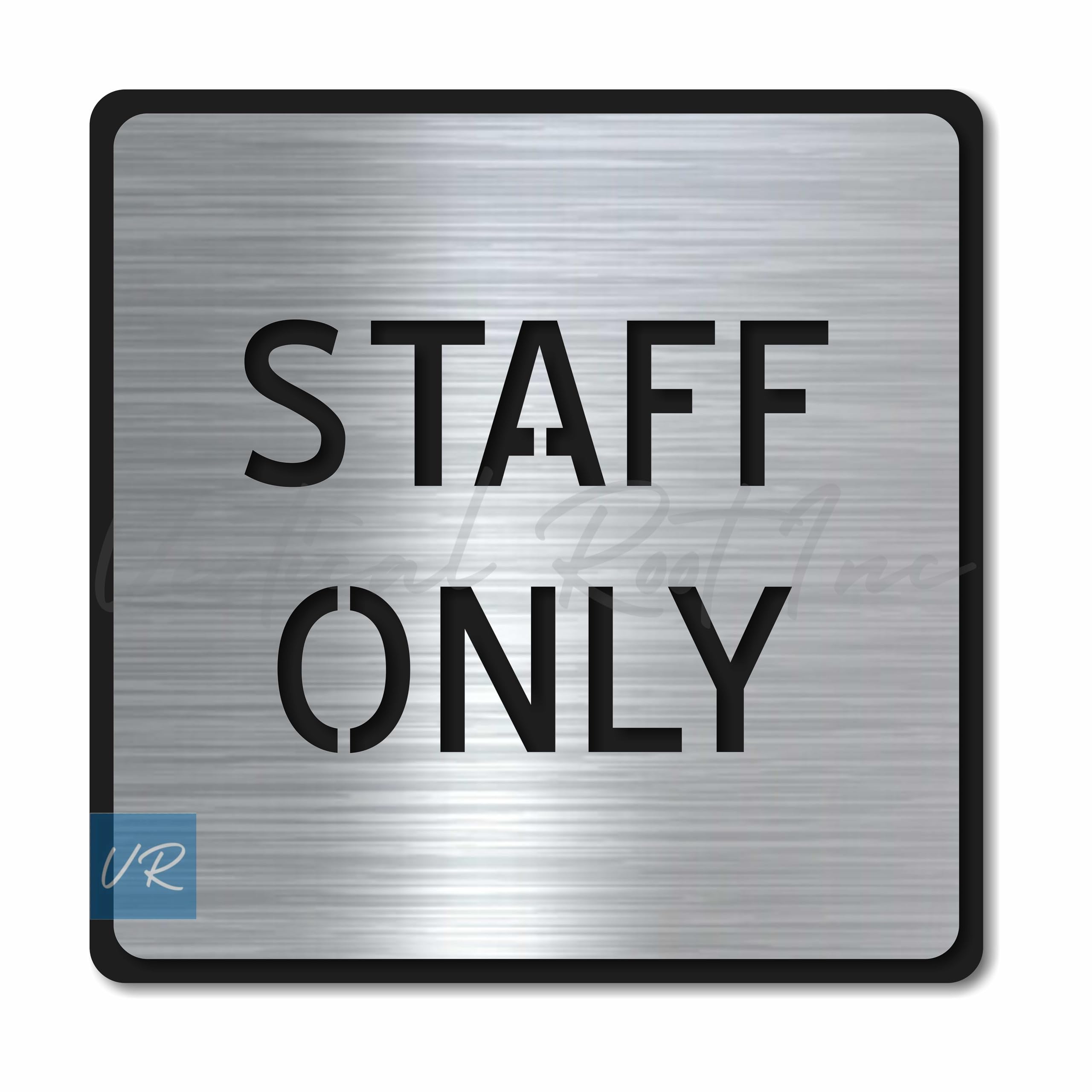 Premium Brush Finish Square Silver Acrylic Staff ONLY Sign Easy to Mount 3M Double Side Tape 5.8 Inch Signage Self-Adhesive Business Stores Cafe Shop Hospital School Office Hotel