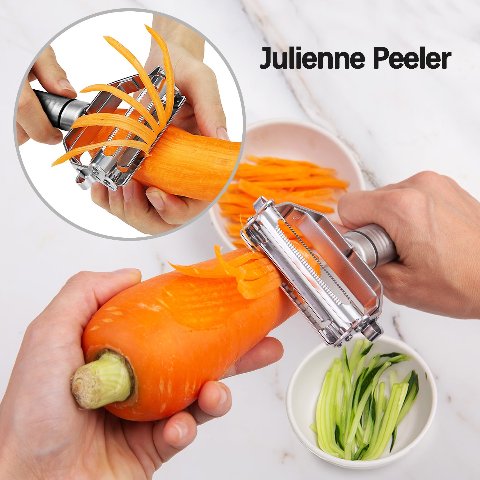 Carrot Shredder 2 In1 Multifunction Stainless Steel Potato Grater Julienne  Peeler Julienne Slicer, image size:1650x1650