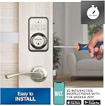 Embassy Verrouillage de porte électronique sans clé avec clavier antimicrobien illuminé et verrouillage de sécurité Deadbolt, magasin 20 Codes d'utilisateur personnalisés, verrouillage automatique et à un bouton, devant, entrée, garage ou bureau