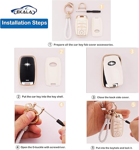 Miniatura 4 de Funda para llavero Kia de 4 botones, TPU suave, cubierta completa, protección para llaves, llavero brillante compatible con Kia Optima Soul Sportage