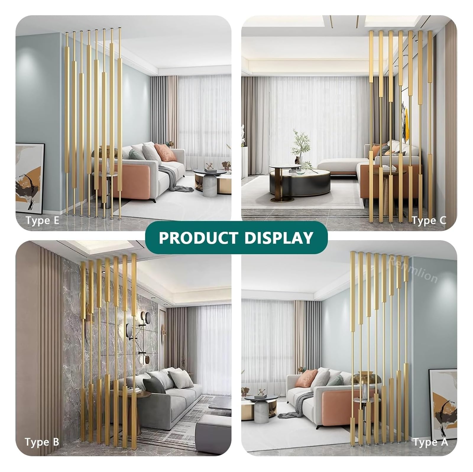 Divisori for ambienti in metallo - Pali for schermi privacy regolabili dal soffitto al pavimento for una separazione perfetta degli ambienti, senza installazione di trapano