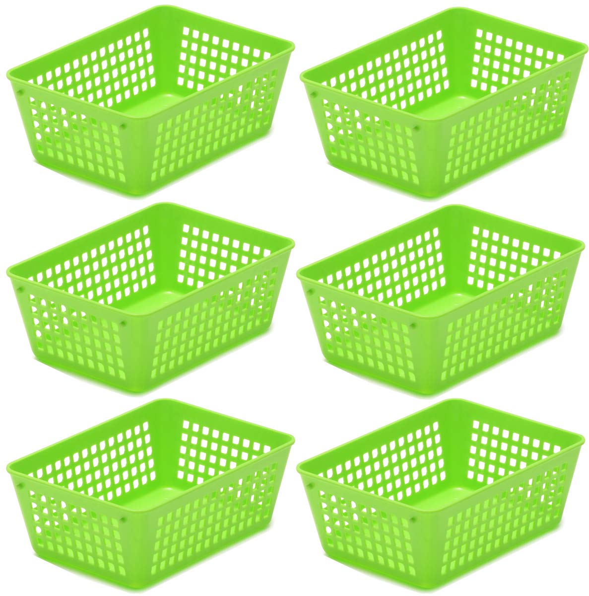 YBM HOME 6-Pack Small Plastic Storage Baskets for Home Junk Drawers and Office Desktop Drawers Organization - Functional Trays for Kitchen, Bedroom,