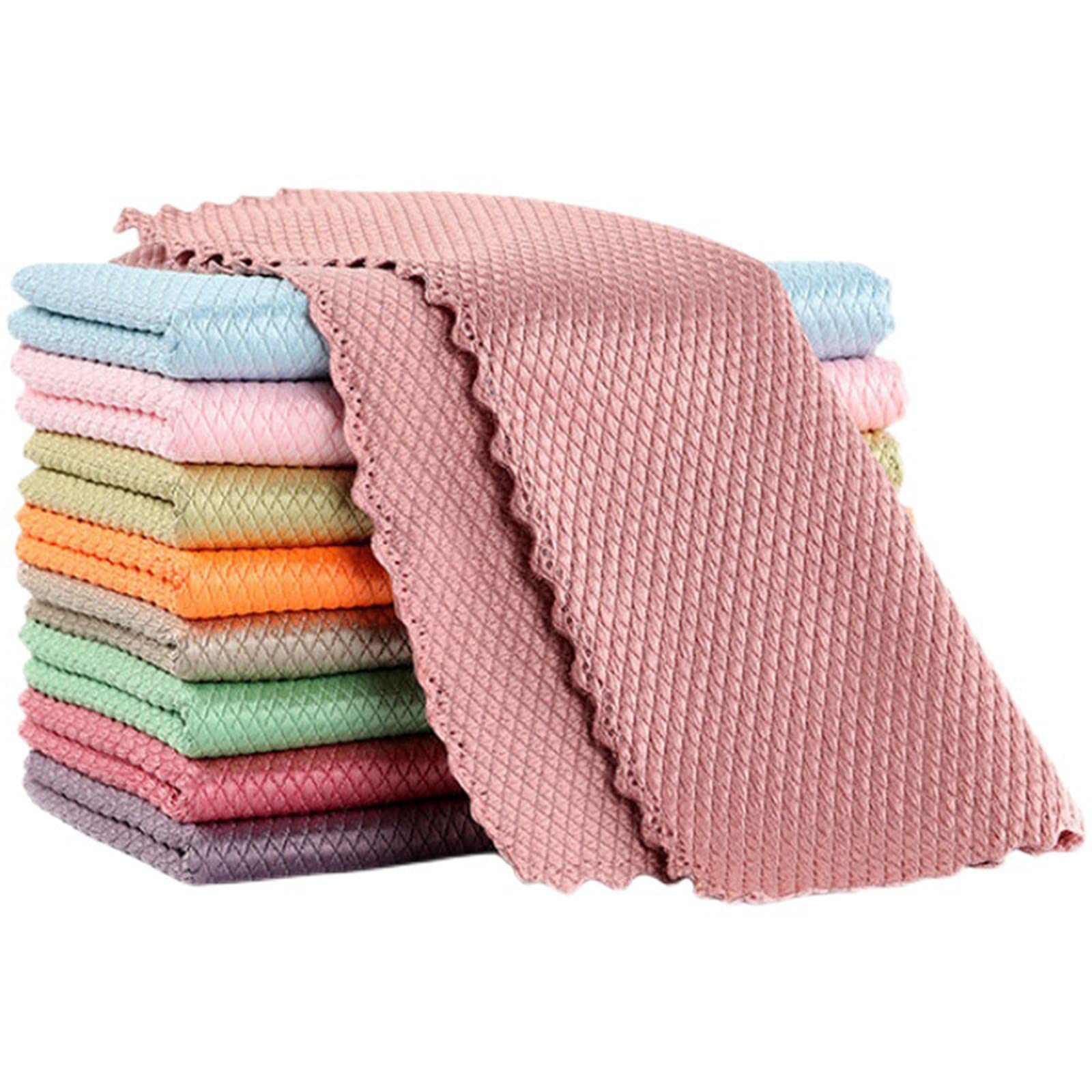 JAXICHDish Cloths for Washing Up Microfibre Waffle Weave Cleaning Cloths Dish Cloth Super Absorbent Lint Free Quick Dry Reusable Kitchen Tea Towels to Clean Surfaces Glass Furniture Mirror 30×30cm