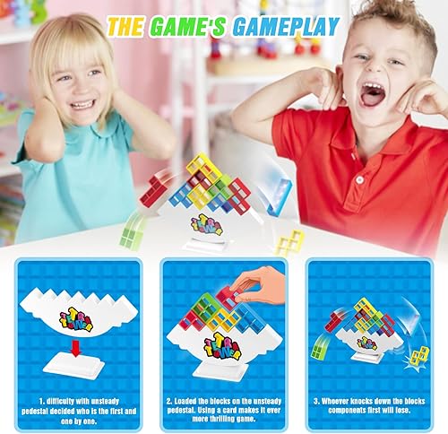 Miniatura 3 de HOTBEAM Tetra Tower - Juego de mesa de equilibrio Tetra Tower para niños y adultos, memoria cerebral, juguetes STEM para noche familiar, fiestas,