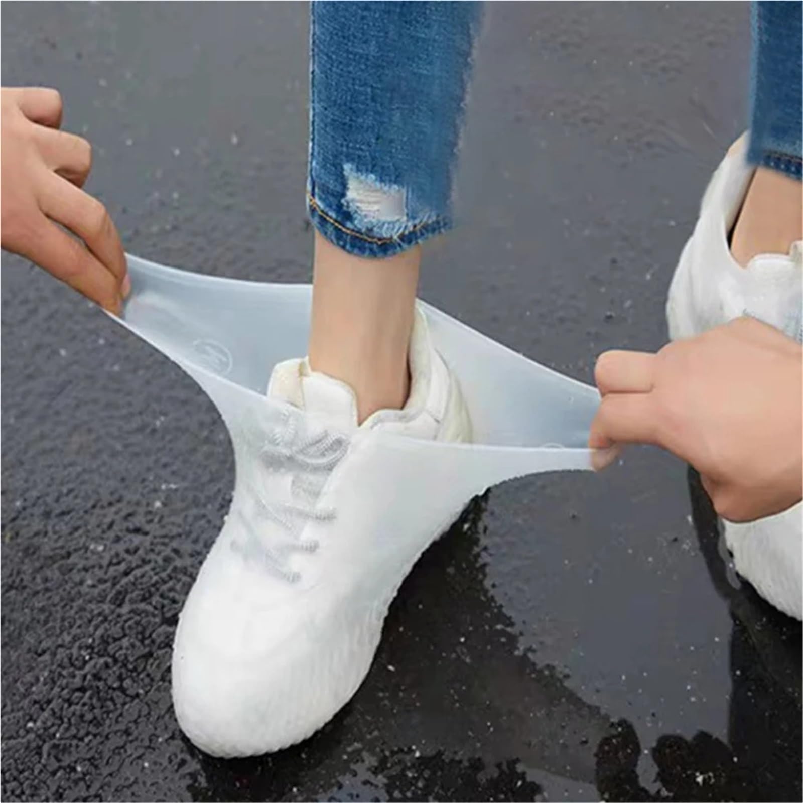 5 pares de cubiertas for zapatos for caminar, protectores impermeables for, cubierta for for la lluvia, botas gruesas reutilizables for exteriores para Protección