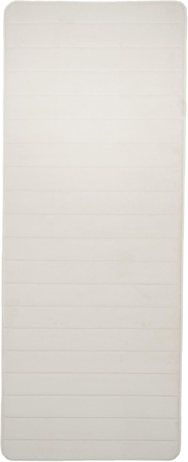 Lavish Home Oversized Bathroom Rug - Extra-Long Memory Foam Bath Mat with Nonslip Backing - Absorbent Runner for The Shower, Tub, or Sink (White)