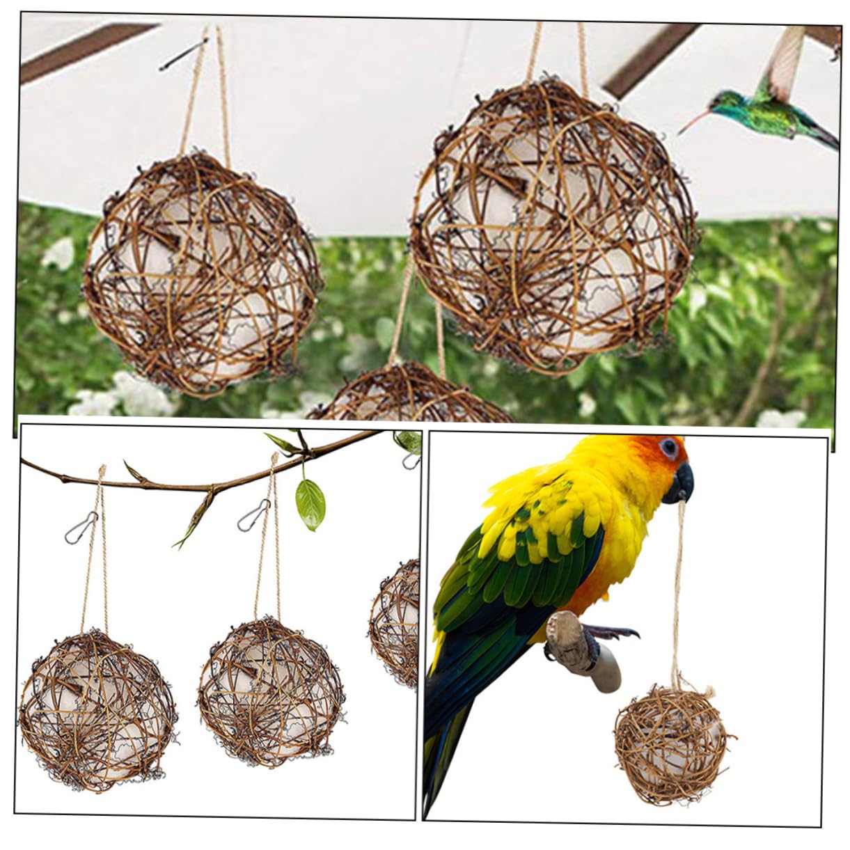 3piezas Constructor De Nidos De Material para Nidos De Pájaros y Soporte para Material De para Jardín y Terrace Suministros para Colibríes