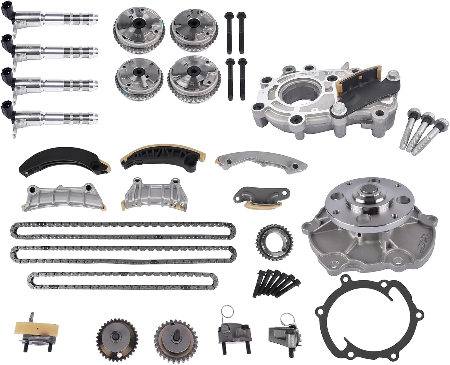 9-0753S Engine Timing Chain Kit w/VVT Oil/Water Pump Replacement for Buick Lacrosse Enclave Cadillac ATS CTS Chevy Impala Camaro Equinox Malibu GMC Acadia Pontiac Saab Saturn Suzuki 3.0L 3.6L