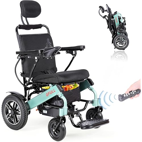 30 Miles Electric Wheelchairs for Adults, Aluminum Lightweight Wheelchair Foldable for Senior with Bag, 18 inch Motorized Power Wheelchairs, Portable Folding All Terrain 500W Intelligent
