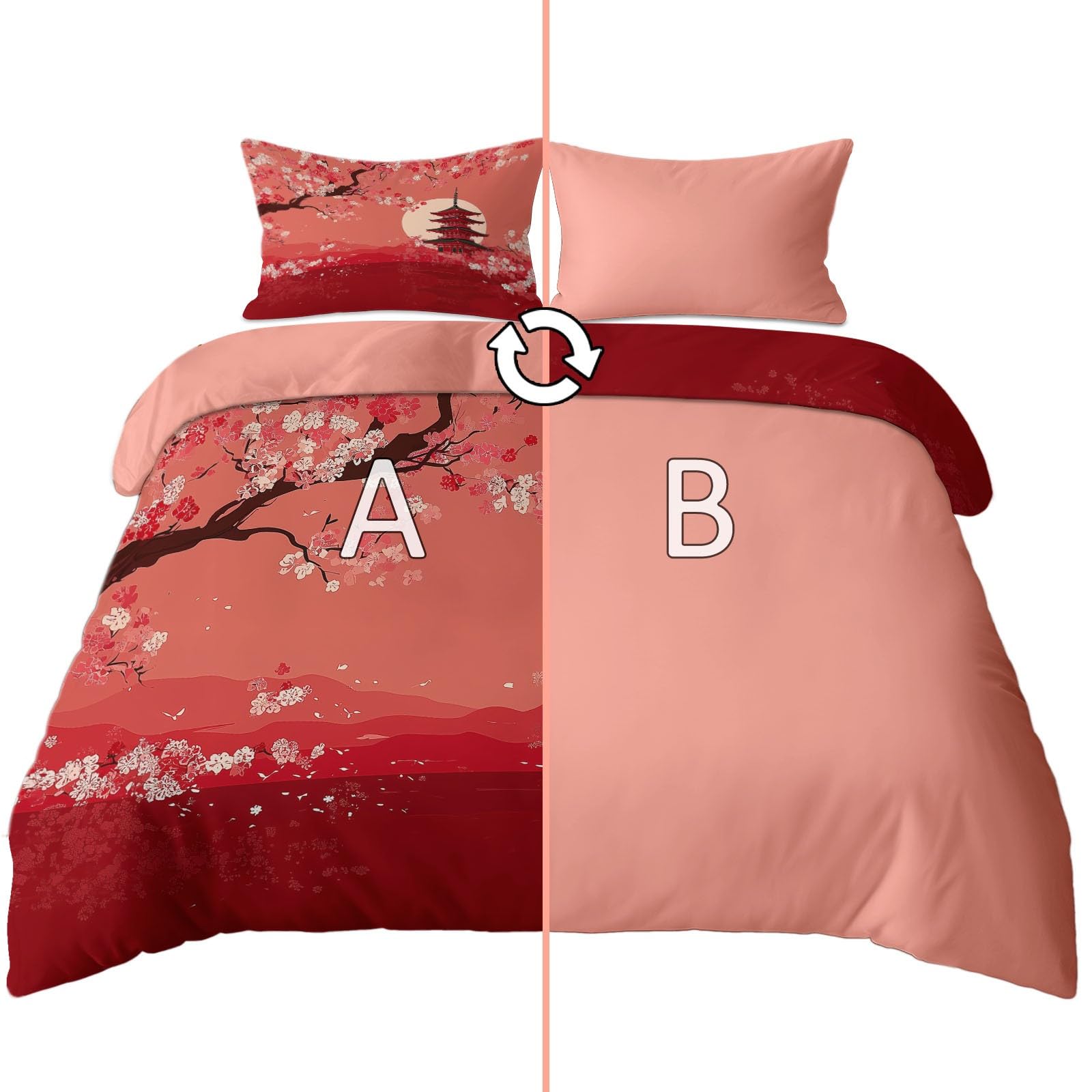 Parure de lit style japonais finitions haut de gamme microfibre respirante