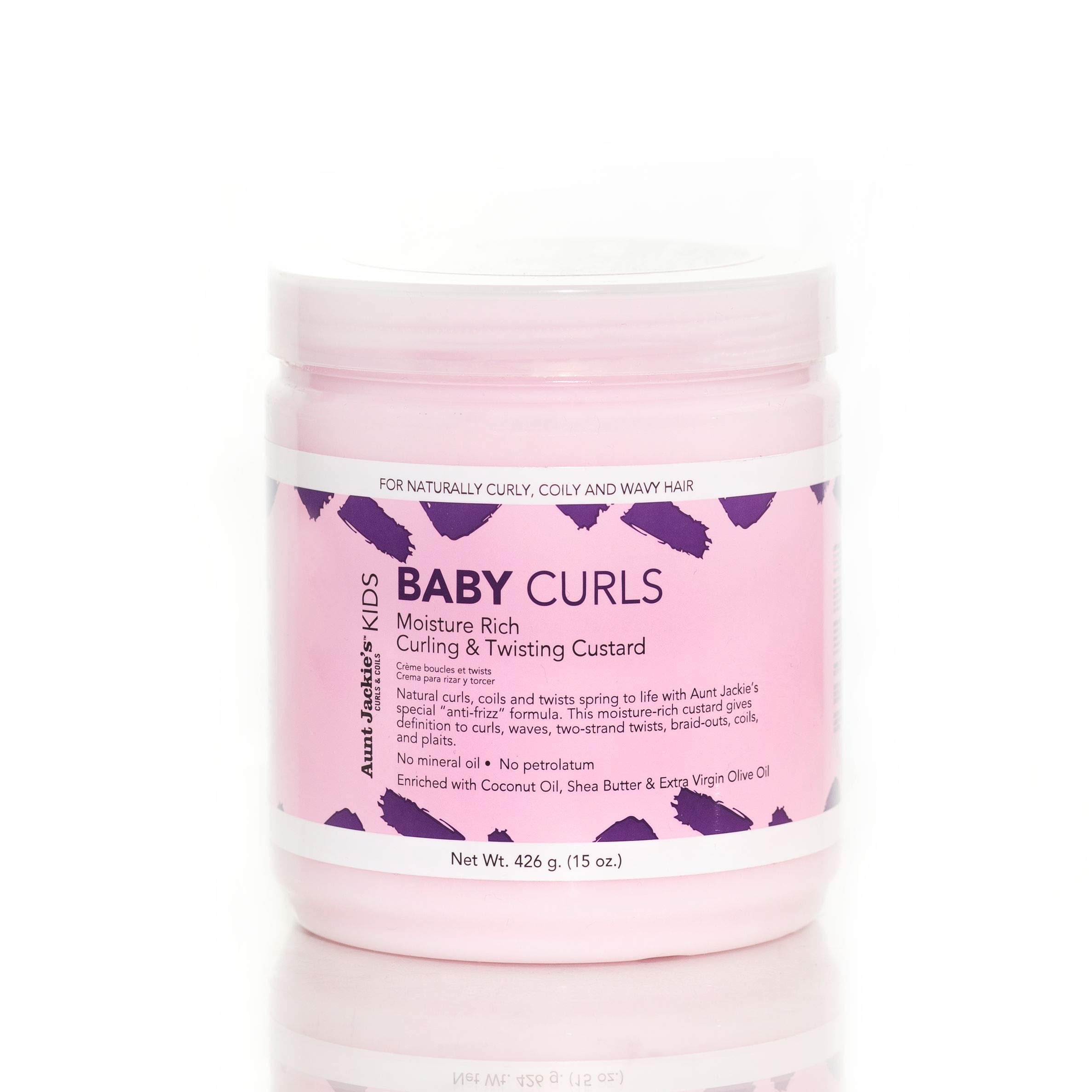 Aunt Jackie's Girls Baby Girl Curls, Curling and Twisting Custard, Great for Naturally Curly Hair, 15 Ounce Jar