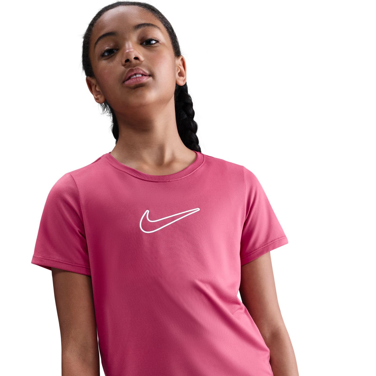 Nike Nike One Fitted Dri-Fit Kurzarmoberteil für Ältere Kinder (Mädchen) Maglietta a Maniche Corte Unisex - Bambini e Ragazzi