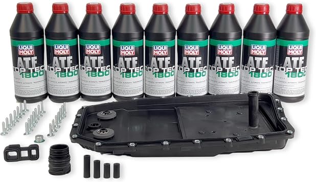 Transmission Service Kit 9L ATF + Oil Pan + Filter + Gaskets + Bolts + Sleeves for BMW Select V8 Models, for JAGUAR and for LAND ROVER