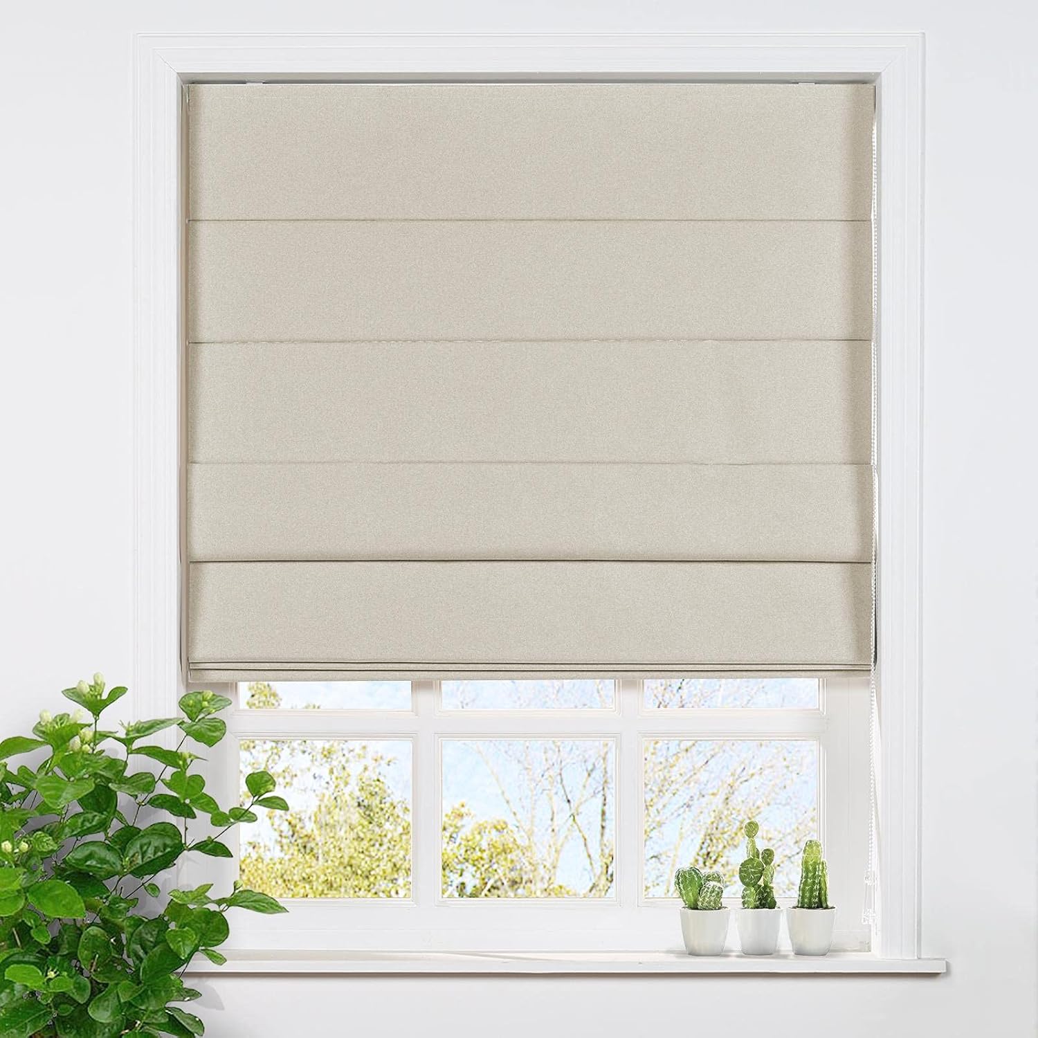 TWOPAGES Corded Roman Blinds for Doors, Custom Made