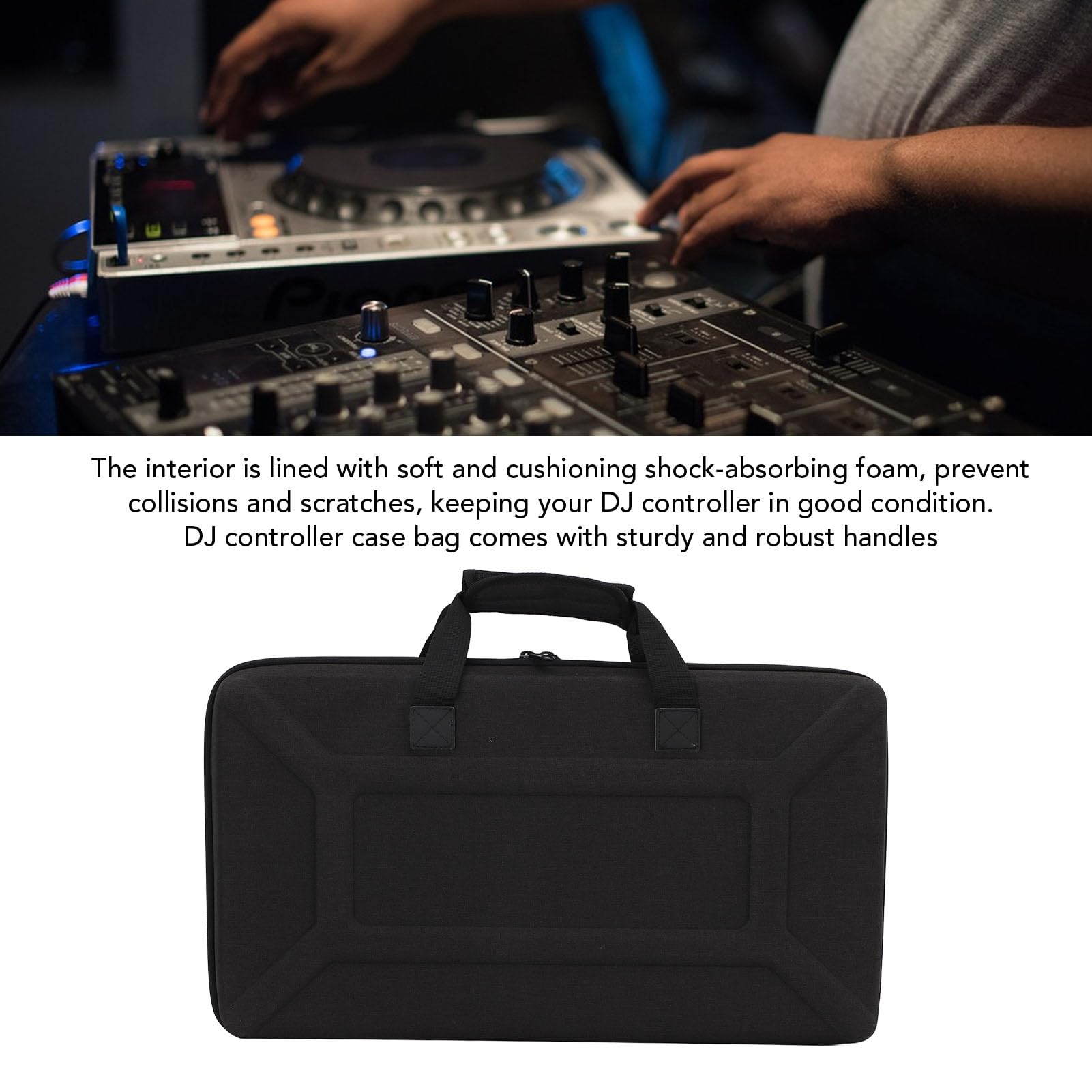 Aramox Étui pour Contrôleur DJ EVA Sac pour Contrôleur DJ 20,1 X 12,2 X 3,5 Pouces avec Doublure Absorbant Les Chocs et 2 Options de Transport pour Les Voyages en Concert pour DDJ FLX4 DDJ 400