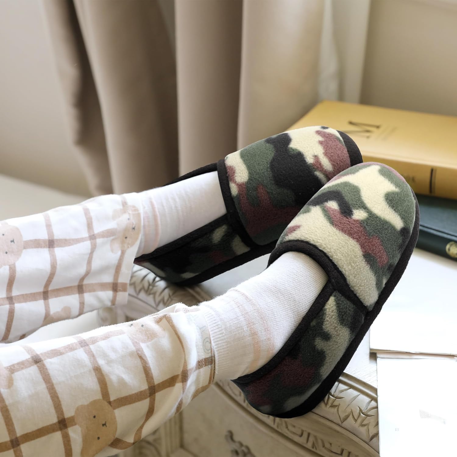 MIXIN Little/Big Kid Boy's Slippers House Shoes Indoor Outdoor with Anti Slip Sole - Image 2