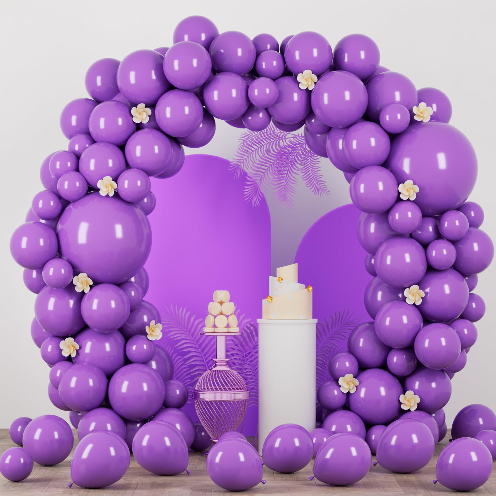 Voircoloria 90pcs Purple Balloons Garland Arch Kit, 18 12 10 5 Inch