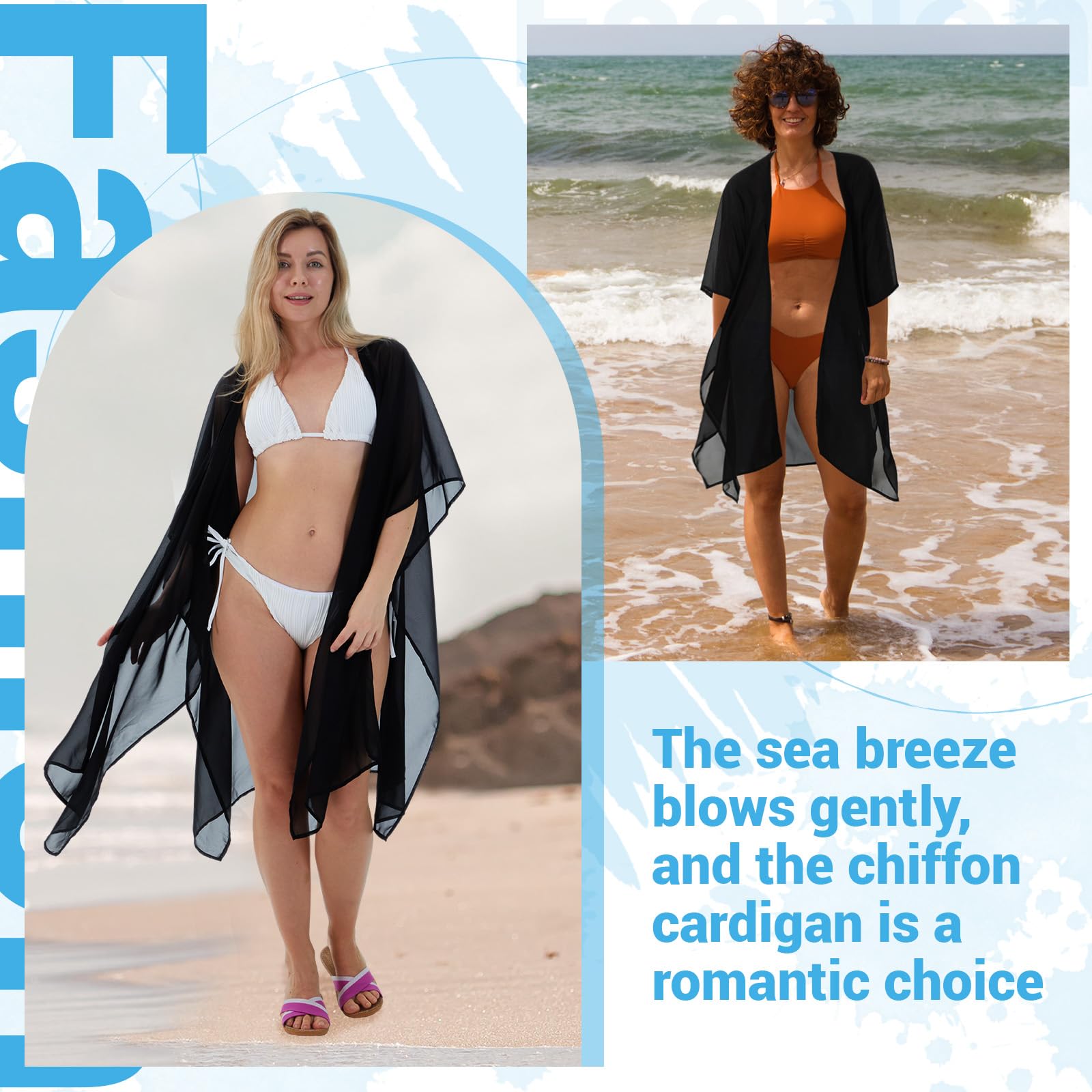 Kimono para mujer, salida de baño para playa, chal envolvente, salida de baño, casual, holgado, cárdigan de verano