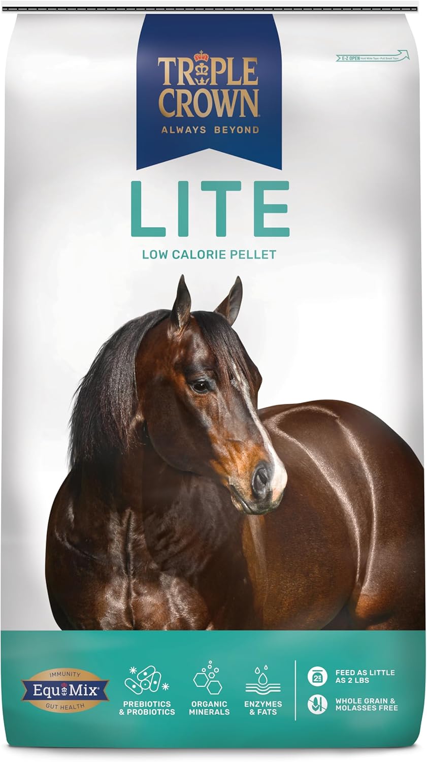 Triple Crown Lite Horse Feed, Low Starch & Low Sugar, Adult Horse Feed, Pellets, 50 lbs