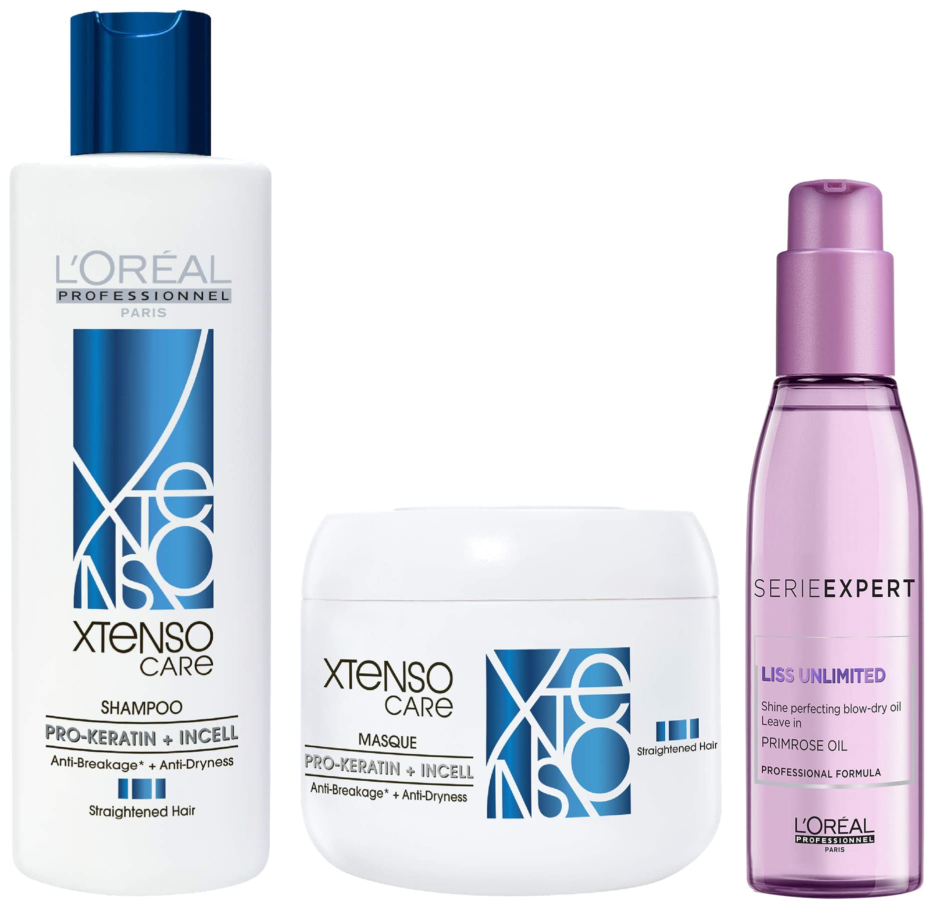 L'Oréal Professionnel Paris Serie Expert Liss Unlimited Blow Dry Serum 125 Ml, For Frizz-Free Hair& Xtenso Care Shampoo 250 Ml & Xtenso Care Masque 196 Gm-image-42
