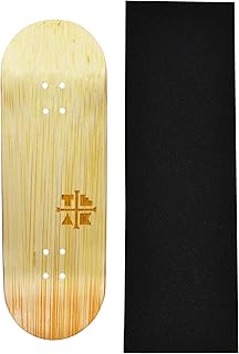 Teak Tuning Prolific Wooden Fingerboard Deck, Bamboo Samurai - 32mm x 97mm - Handmade, Pro Shape & Size - Five Plies Wood Veneer - Includes Prolific Foam Tape