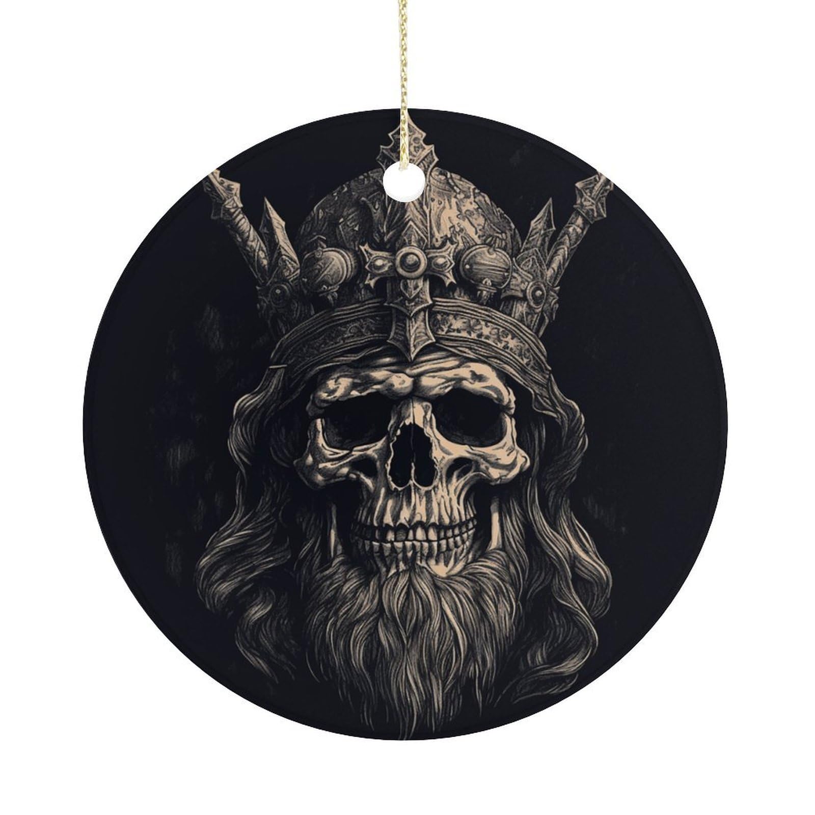 Adfgyerh Women's Style Skull And Ax Hanging Ceramic Ornaments, Christmas Tree Decorations, Funny Home Decor Gifts For Sisters & Work Best Friends