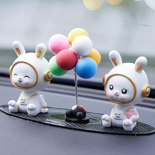 Miniatura 7 de MuMyer Conejo astronauta tablero de instrumentos de coche decoración de conejo accesorios interiores del coche sacudiendo cabeza muñeca regalo
