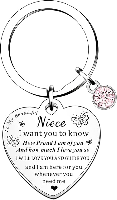 HULALA to My Niece Heart Inspirational Keyring Gifts for Niece Birthday Christmas Graduation Presents