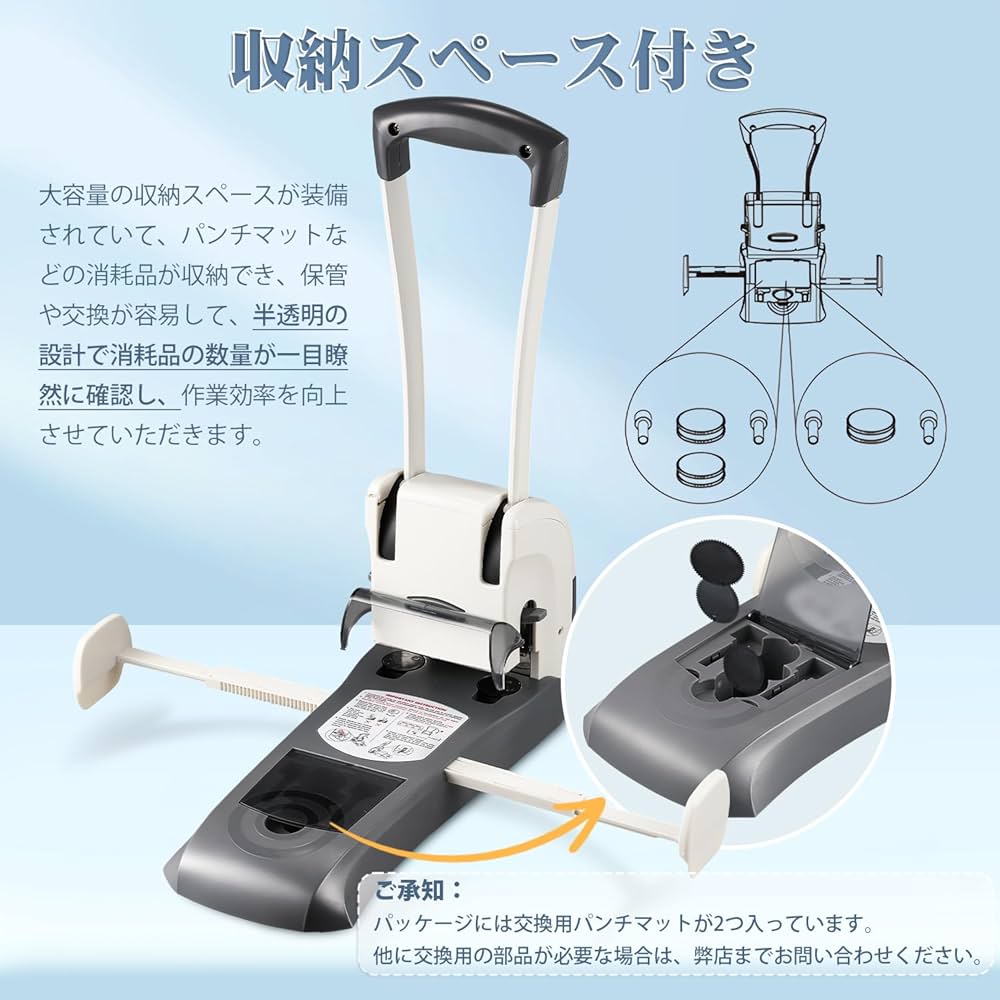 Amazon.co.jp: Frifreego 穴あけパンチ 2穴 200枚 省力 半透明