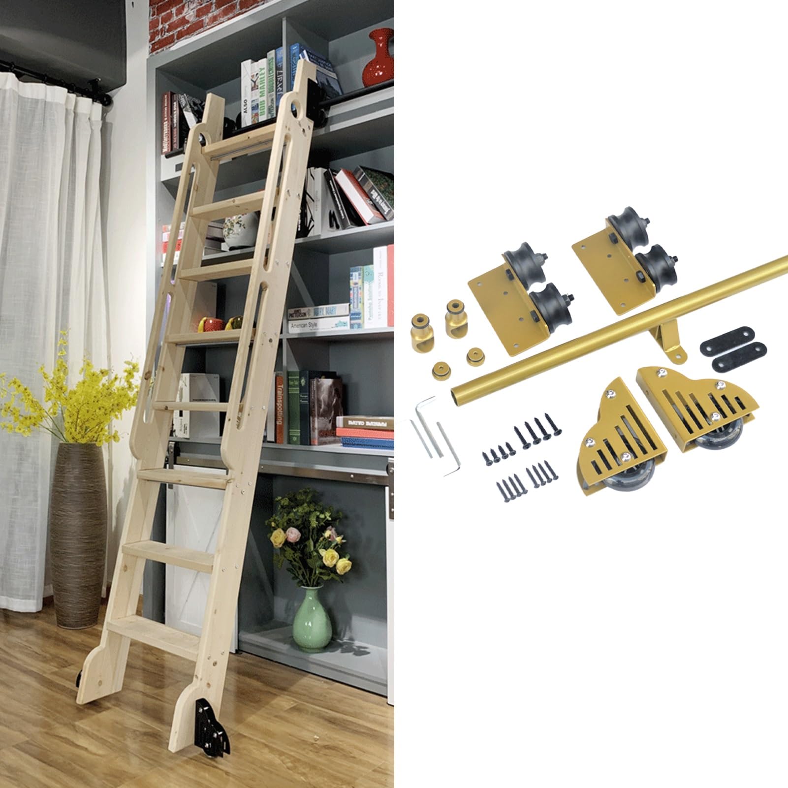 Kit rail de 244 cm pour échelle mobile : accédez facilement à votre mezzanine