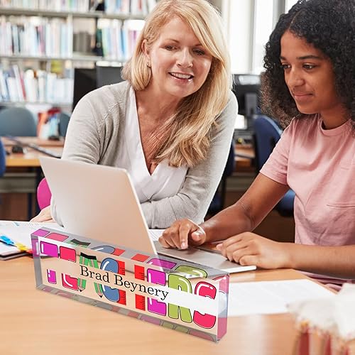 Miniatura 7 de Placa de nombre personalizada para escritorio de regalos para profesores, placa con nombre personalizada para escritorios, placa de escritorio