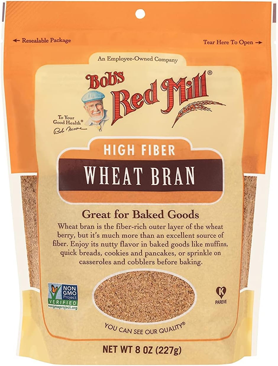 Bob's Red Mill Wheat Bran, 8oz (Pack of 1) - Non GMO, Vegan, Kosher