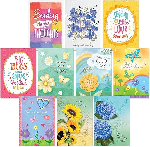 Miniatura 1 de Current Bright Days - Paquete de 20 tarjetas de felicitación de amistad (2 de cada uno de 10 diseños), 5 x 7 pulgadas, sentimientos en el interior,