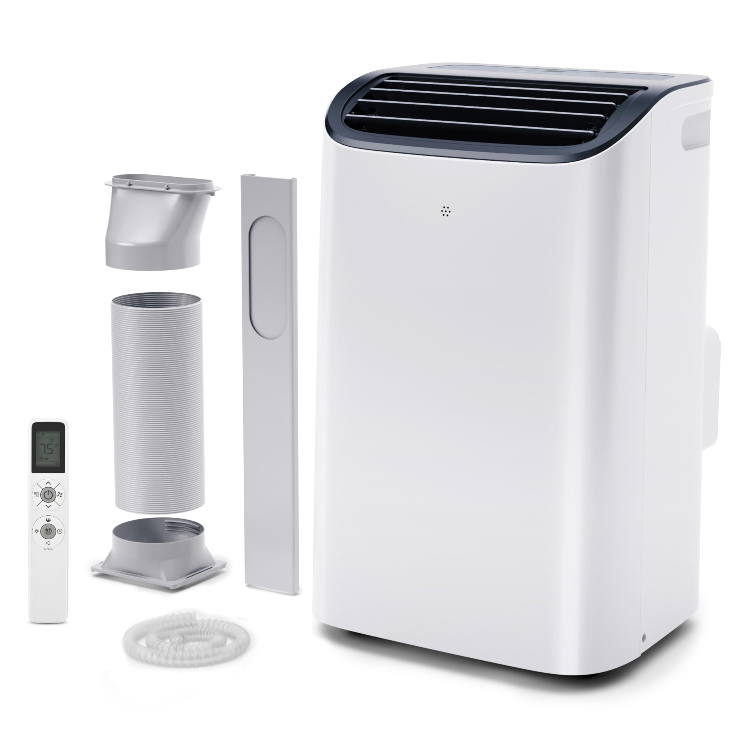 EUHOMY Portable Air Conditioners 12,000 Btu, 3 in 1 Portable Cooling AC with Dehumidifier, Fan Modes, Stand-up AC Unit with 46dB Low Noise & 24H Timer, Sleep Mode for Bedroom, Rooms up to 550 Sq.FtClimatePartner certified